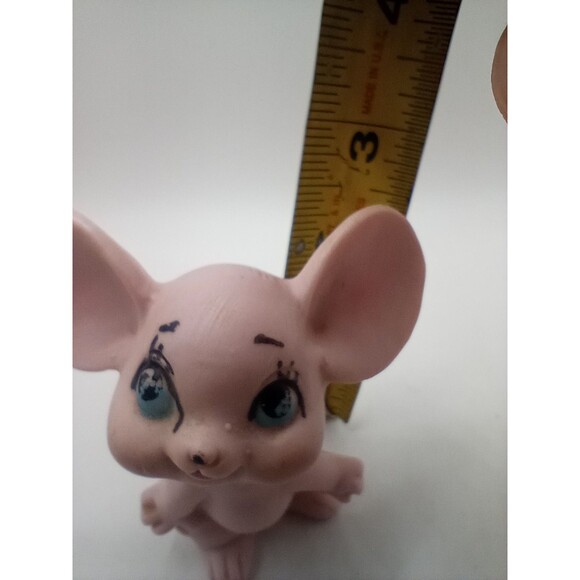 Vintage Brinns Pink Mouse Figurine Japan Pittsburg Pennsylvania Porcelain Bisque - Picture 6 of 8